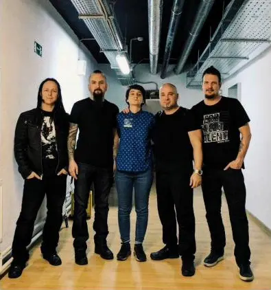 Maria with Disturbed backstage